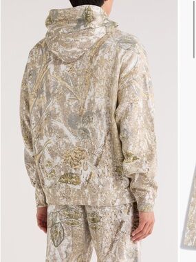 FLEECE FACTORY Art & Motion Fleece Hoodie In Muted Green